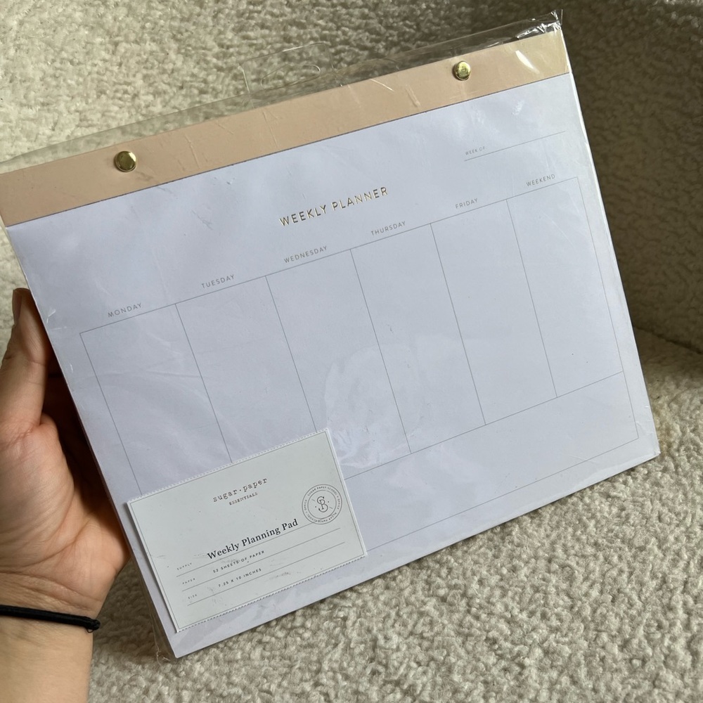 Sugar Paper Essential Weekly Planning Pad | Pink